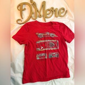 Red Graphic T-Shirt with Car Design